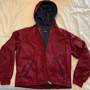 Like New Maroon Nike Rain/ Winter Jacket - Size M
